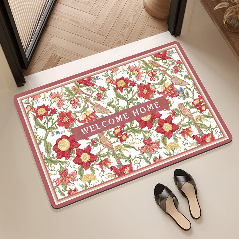 Stylish Floral Patterned Comfort Bath Mat Acalora