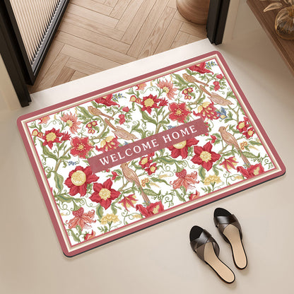 Stylish Floral Patterned Comfort Bath Mat Acalora