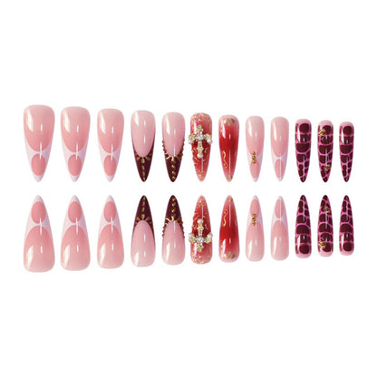 Glamorous Decorative Stiletto Press-On Nail Set Acalora