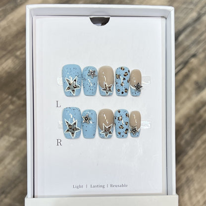 Decorative Floral Stiletto Press-On Nail Set Acalora