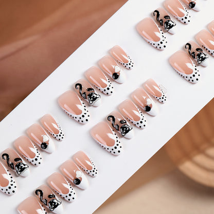 Artistic Themed Cat Design Press-On Nails Acalora
