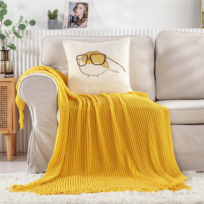 Home Decor Cozy Knitted Throw Blanket