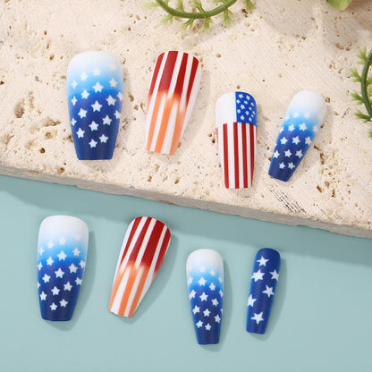 Patriotic style artificial nails Acalora