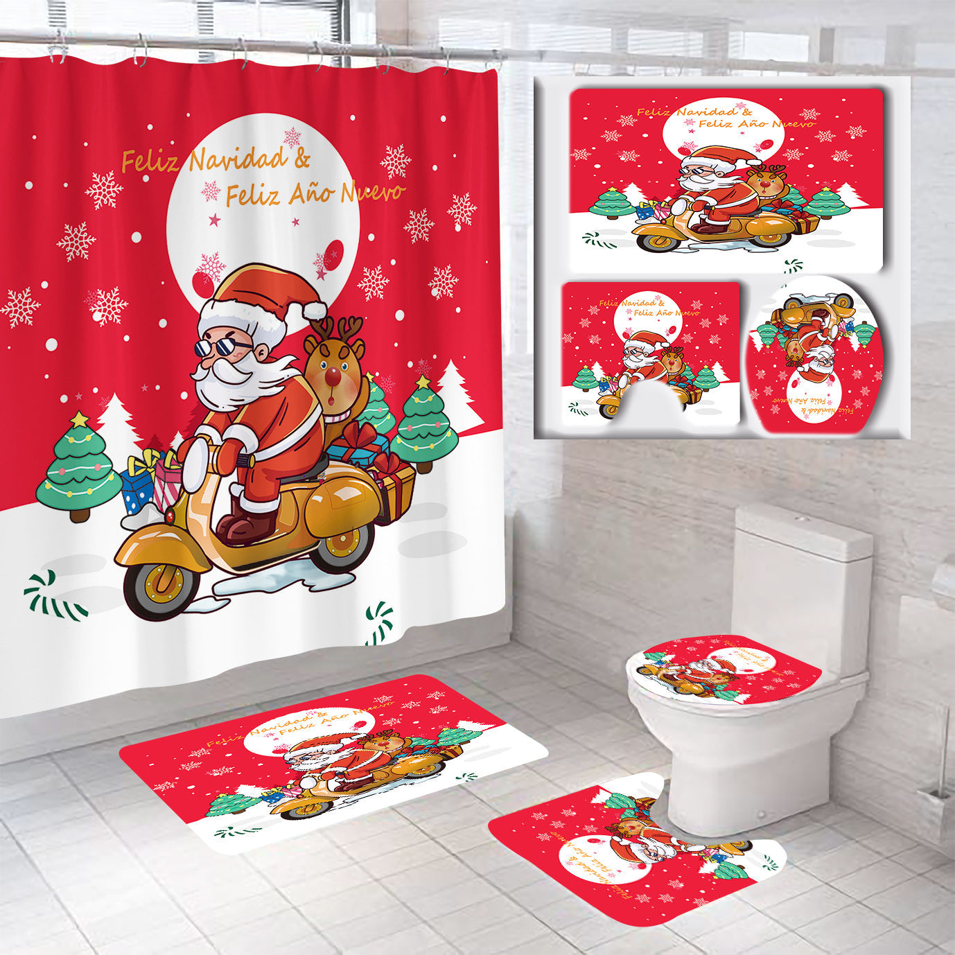 Festive Christmas Bathroom Set