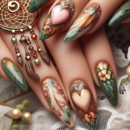 Nature-Inspired Nail Art Design Acalora