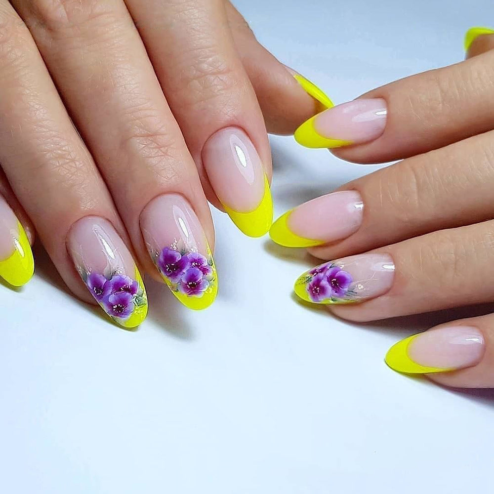 Artificial nails with colorful flower design Acalora