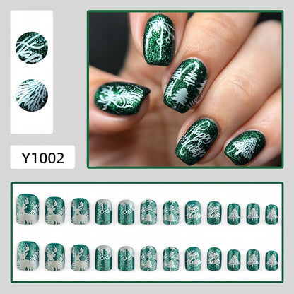 Winter artificial nails with festive motif Acalora
