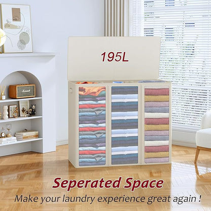 Large storage chest with lid and interior compartments Acalora