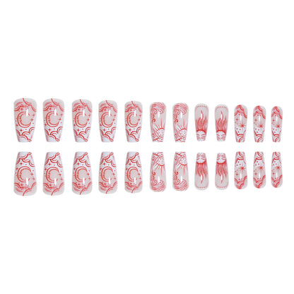 Artistic Patterned Press-On Nails Acalora