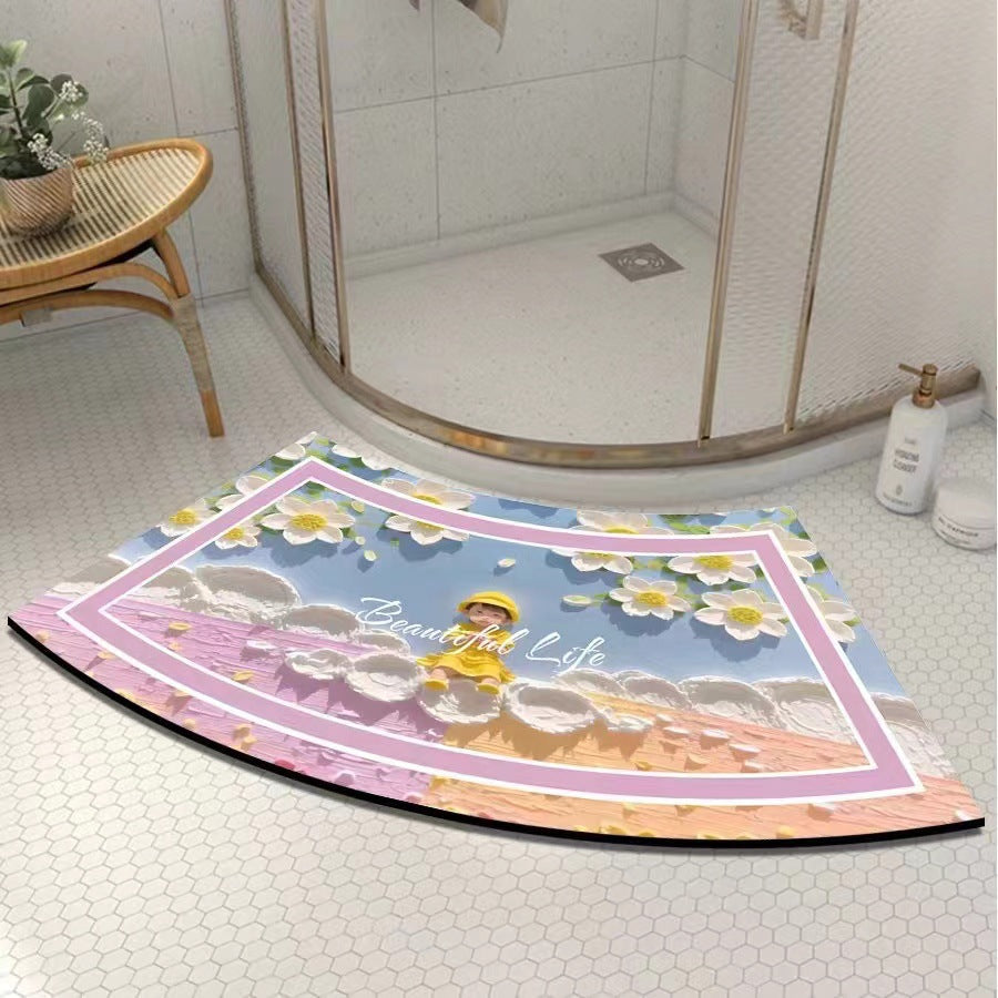 Artistic Curved Bath Mat
