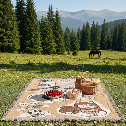Cozy Cartoon-Inspired Throw Blanket