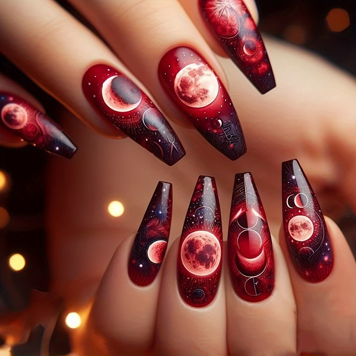 Celestial Themed Nail Art Design Acalora