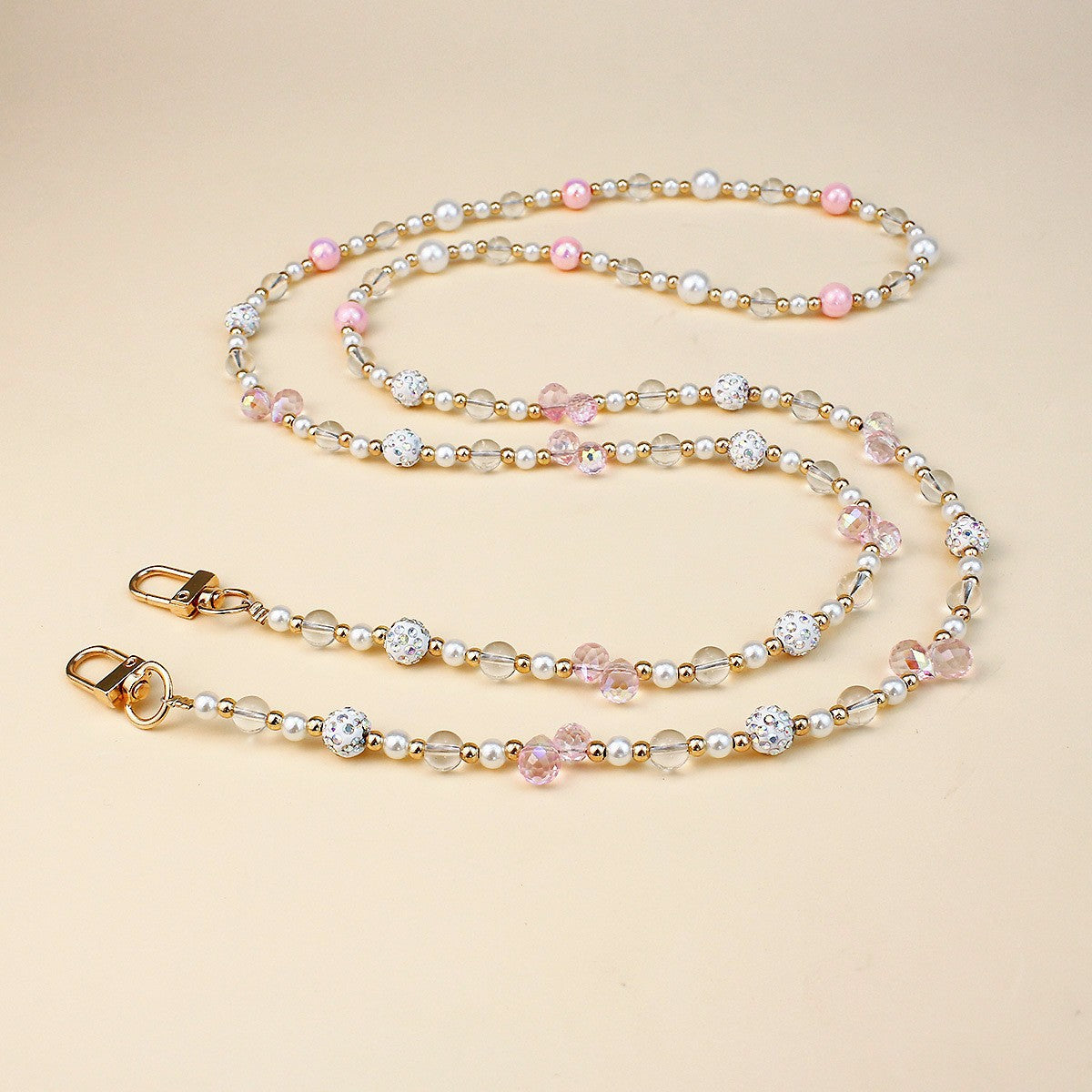 Heart-Designed Beaded Eyewear Chain Acalora