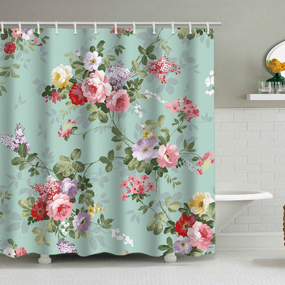 Floral Print Shower Curtain