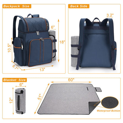 Insulated Picnic Backpack with Dining Set Acalora