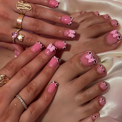Artistic Nail Set with Bow Accents Acalora