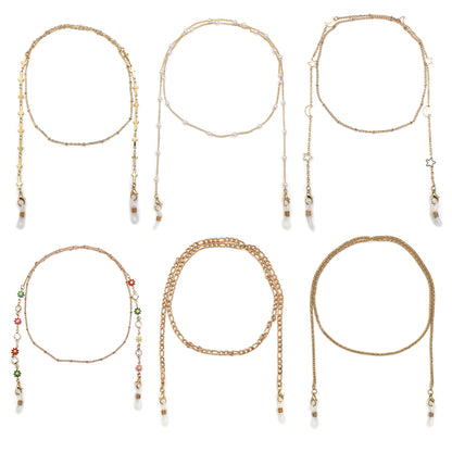 Elegant Cross-Embellished Eyewear Chain Acalora