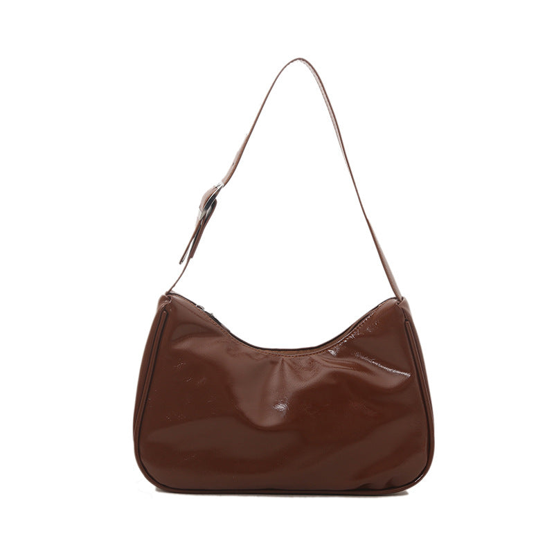 Vintage-Inspired Soft Patent Leather Handbag Acalora