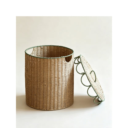 Natural storage basket with lid Acalora