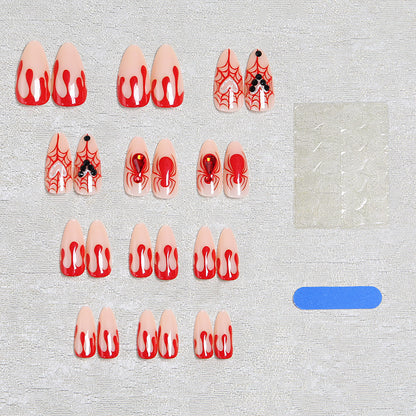 Artificial nail set with Halloween motif and intricate decorations Acalora