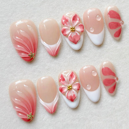 Floral Nail Art Press-On Set Acalora