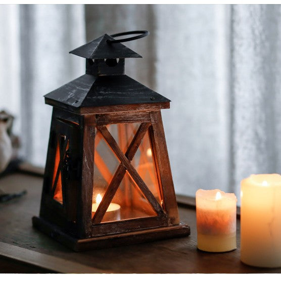 Handcrafted Hexagonal Wooden Lighthouse Tea Light Lantern Acalora