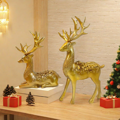 Artful decorative figure of a magnificent deer with floral details Acalora