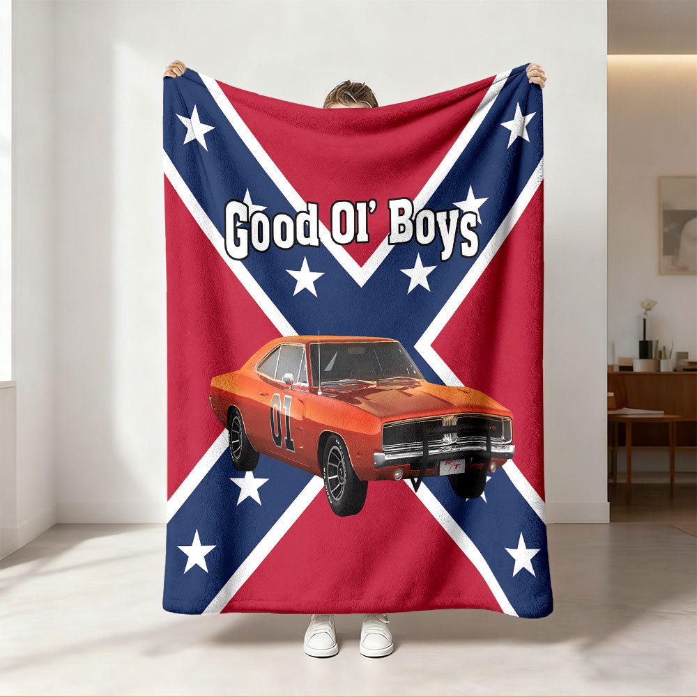 Unisex Monster Truck-Themed Fleece Blanket