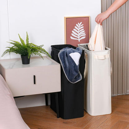 Foldable laundry basket with wheels and practical lid Acalora