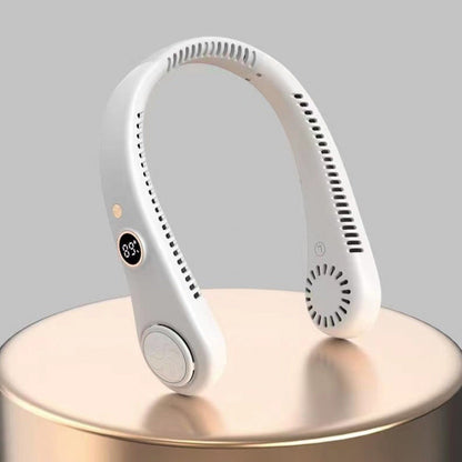 Cooling Hands-Free Wearable Neck Fan with Adjustable Speed Settings and Quiet Brushless Motors Skanto