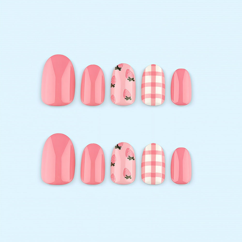 Artificial nails in fresh strawberry design Acalora