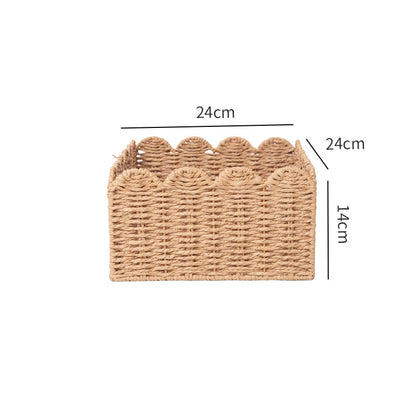 Handwoven storage basket with playful design Acalora