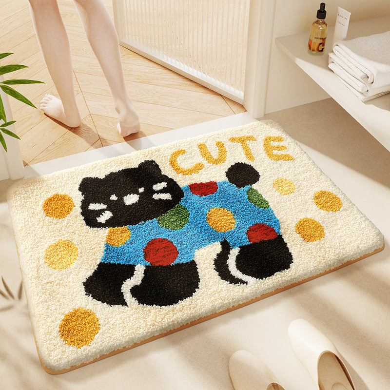 Cute Cartoon Cat Bath Rug