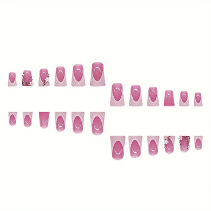 3D Floral and Ribbon Press-On Nail Set Acalora