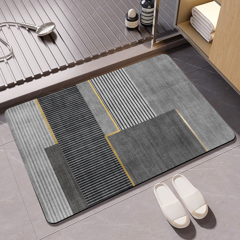 Geometric Pattern Textured Bath Mat Acalora