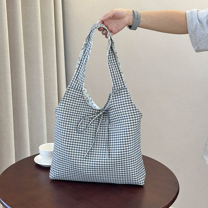 Stylish Checkered Shopping Tote Bag Acalora