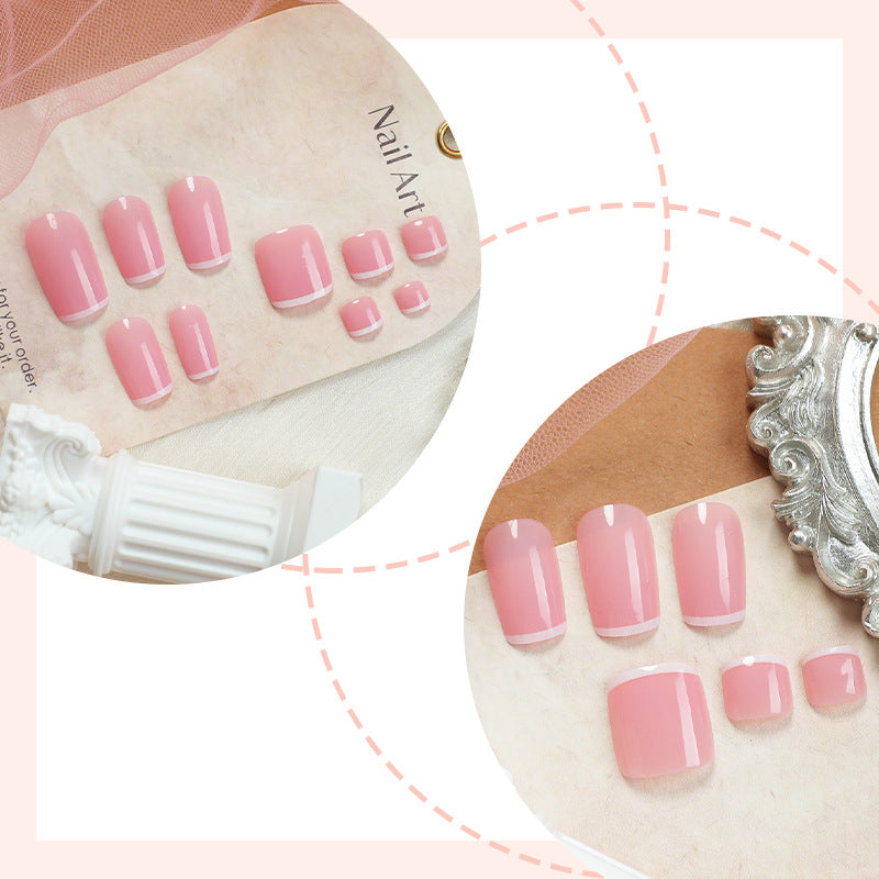 Elegant French Tip Press-On Nails Set Acalora
