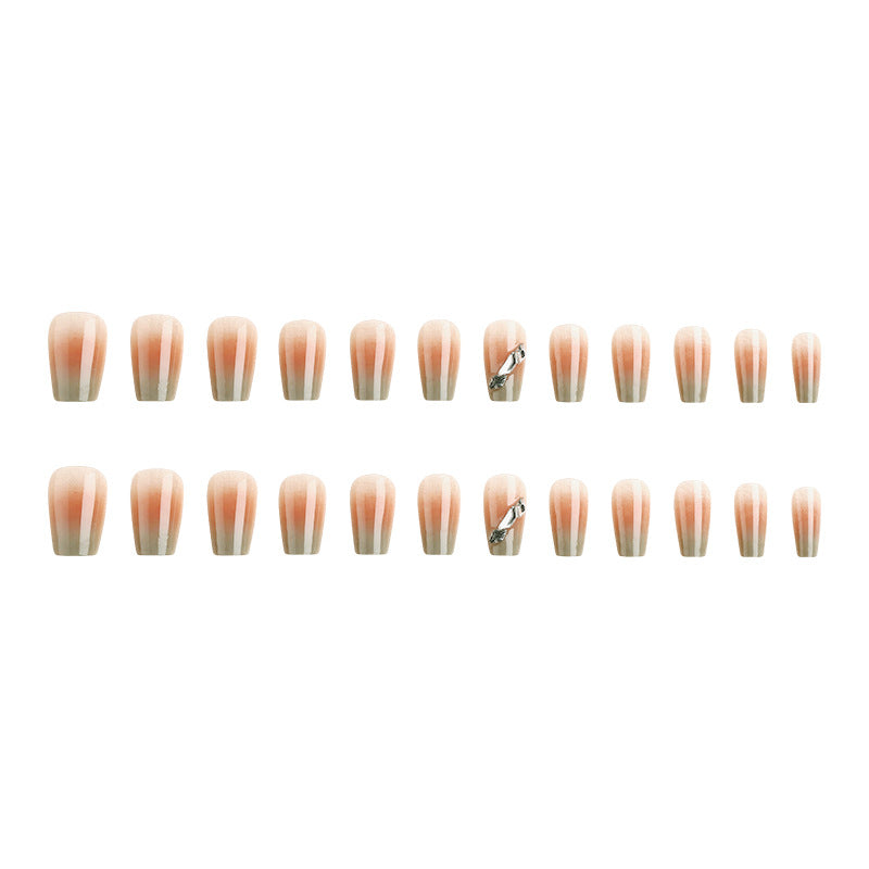 Artificial nail set with elegant ombre design and sparkling applications Acalora