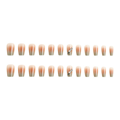 Artificial nail set with elegant ombre design and sparkling applications Acalora