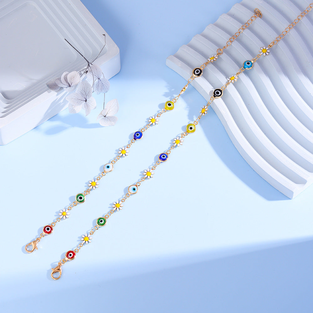 Charming Daisy and Evil Eye Bracelet Acalora