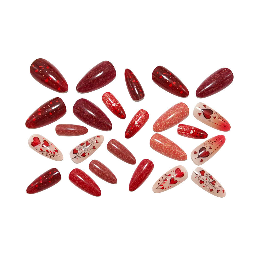 Artificial nails with heart design Acalora
