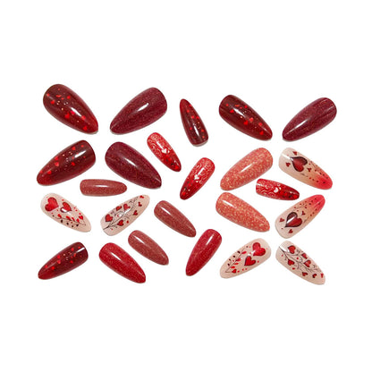 Artificial nails with heart design Acalora