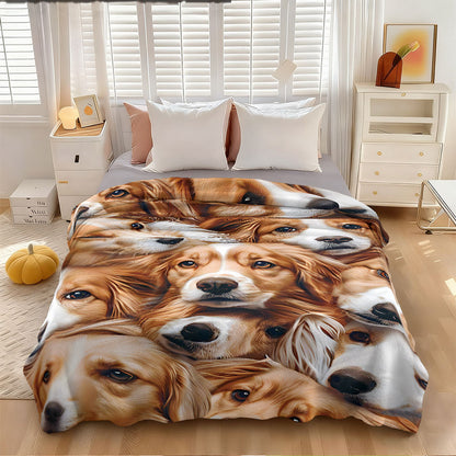 Unisex Cozy Dog-Themed Fleece Throw Blanket