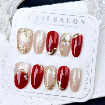 Acrylic nail set with elegant flower and glitter accents Acalora