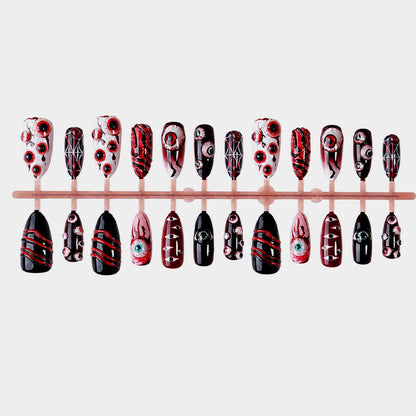 Spooky Themed Press-On Nails Set Acalora