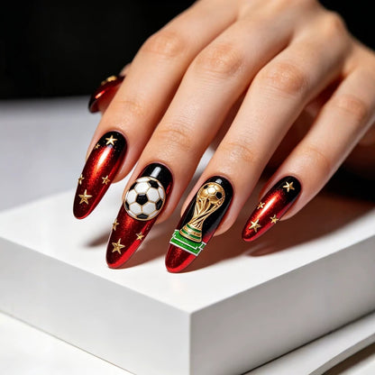 Artifical nails in football World Cup design Acalora
