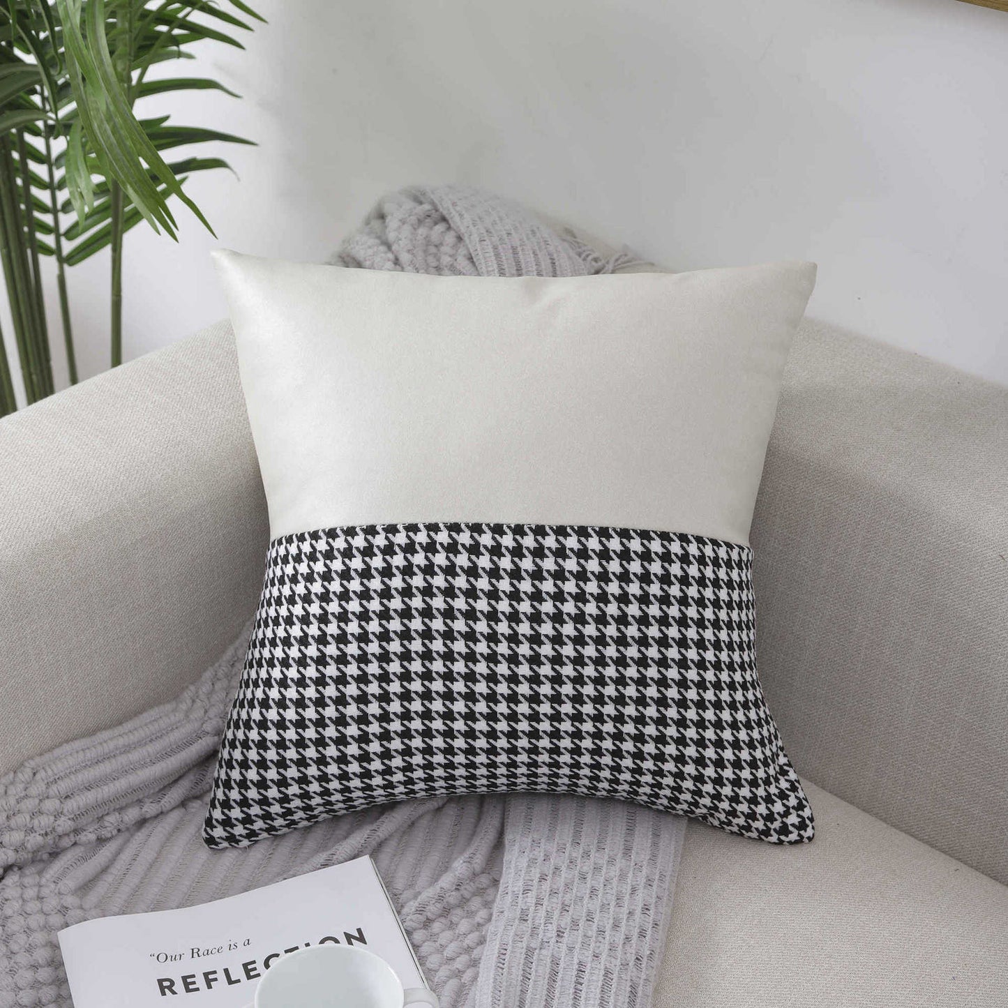 Decorative Houndstooth Pattern Cushion Cover