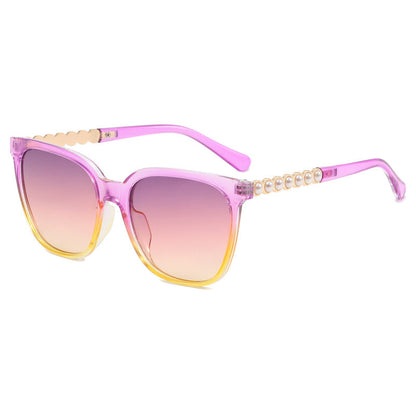 Women's oversized sunglasses with elegant pearl jewelry decoration Bowlift