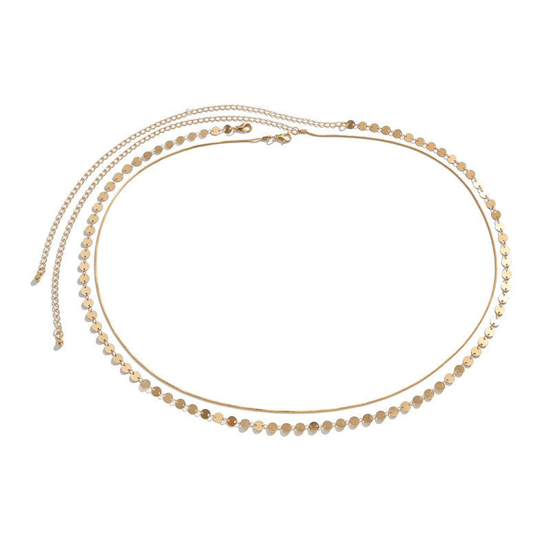 Elegant Layered Chain Belt Acalora