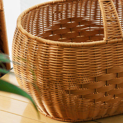 Handwoven Storage Basket with Handle Acalora